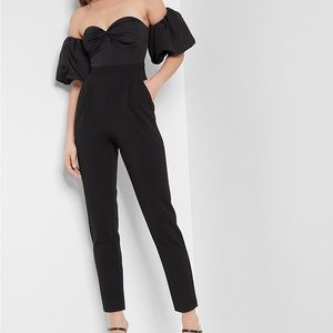 New with tags off the shoulder black Express jumpsuit